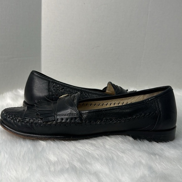 Davinci Imperal Men’s Fringe Leather Monk Strap Black Loafers Made In Italy Sz 9 - Picture 5 of 11